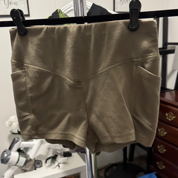 Shosho High Waist Tan Shorts - Picture 1 of 4
